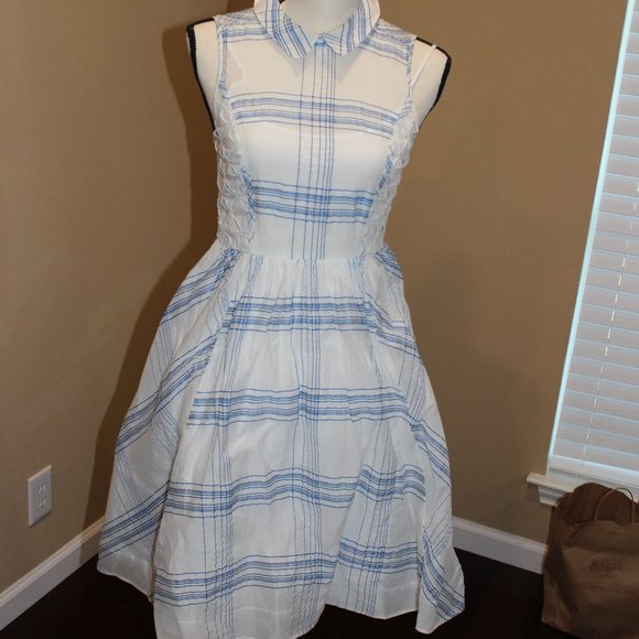 Moulinette Soeurs Dresses & Skirts - MOULINETTE SOEURS WHITE/BLUE DRESS SZ 0